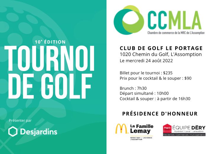 Photo 10e edition - Tournoi golf annuel de la CCMLA - 24 août 2022